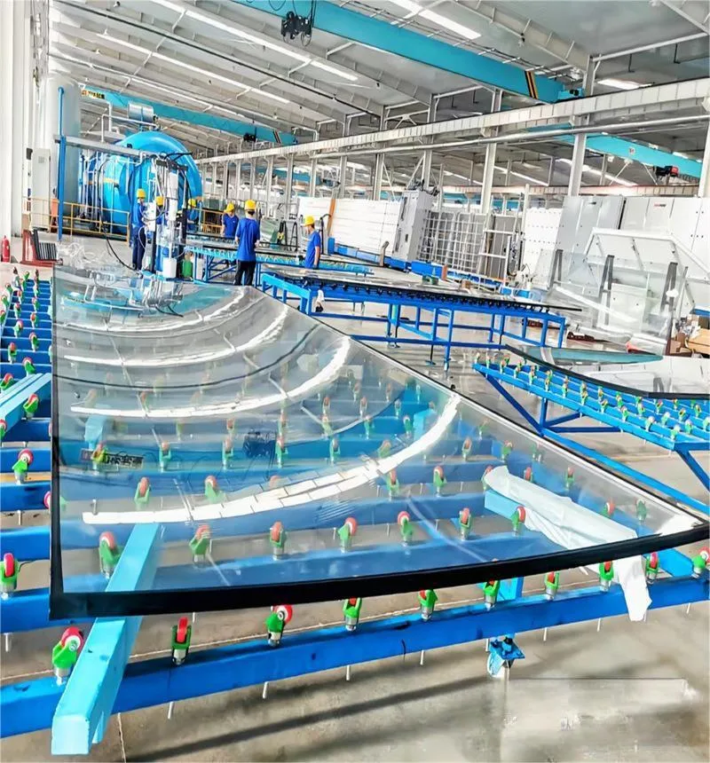 10mm 12mm 15mm Extra Clear Curved Tempered Toughened Glass Flat Polished Edges