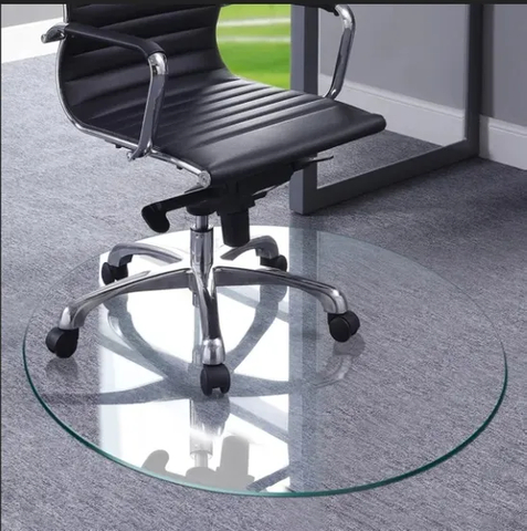 Round Tempered Glass Chair Mats for Hardwood and Carpet Floor