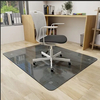 Office Grey Tempered Glass Chair Desk Mat for Carpets and Hardwood Floor