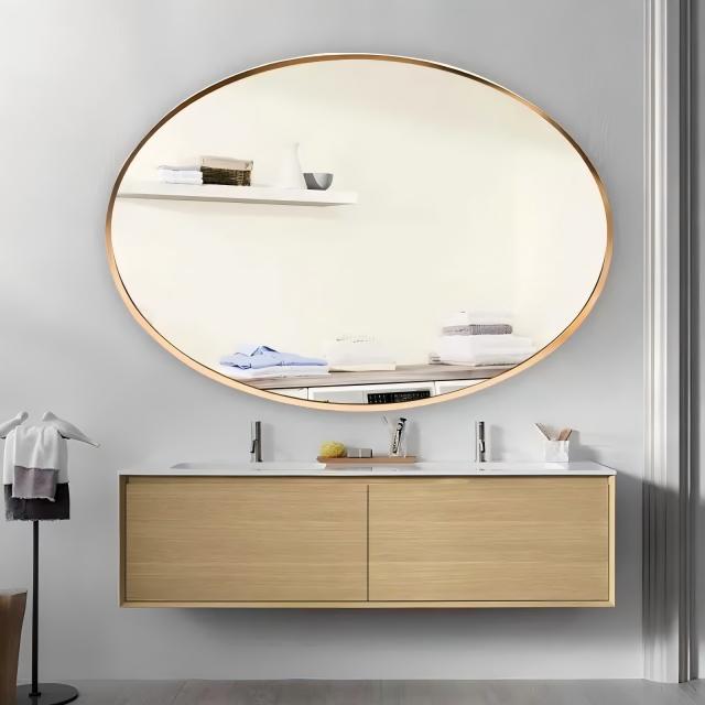 Aluminium Framed Golden Black Square And Round Bathroom Mirror