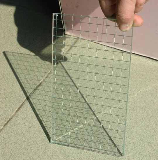 6.8mm Fireproof Polishsed Clear Wired Glass