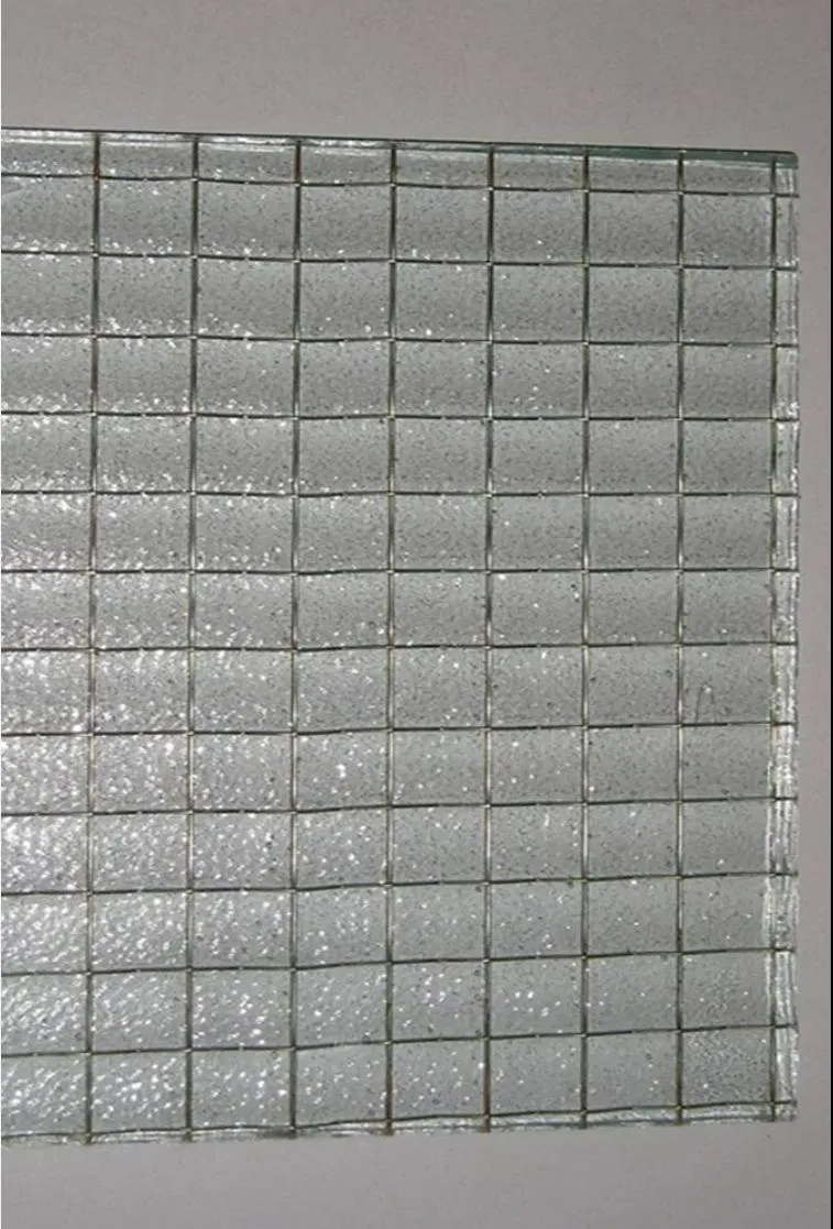 Polished 6.8mm 10mm Clear Bronze Grey Nashiji Mesh Reinforced Wired Patterned Glass