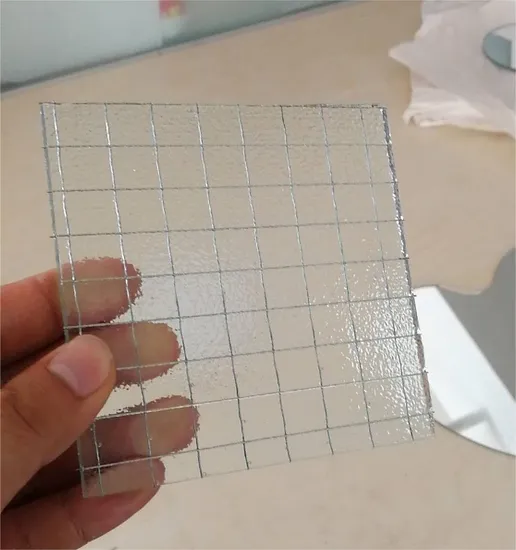 6mm 7mm Polished Wired Glass Fireproof Nashiji Mesh Glass