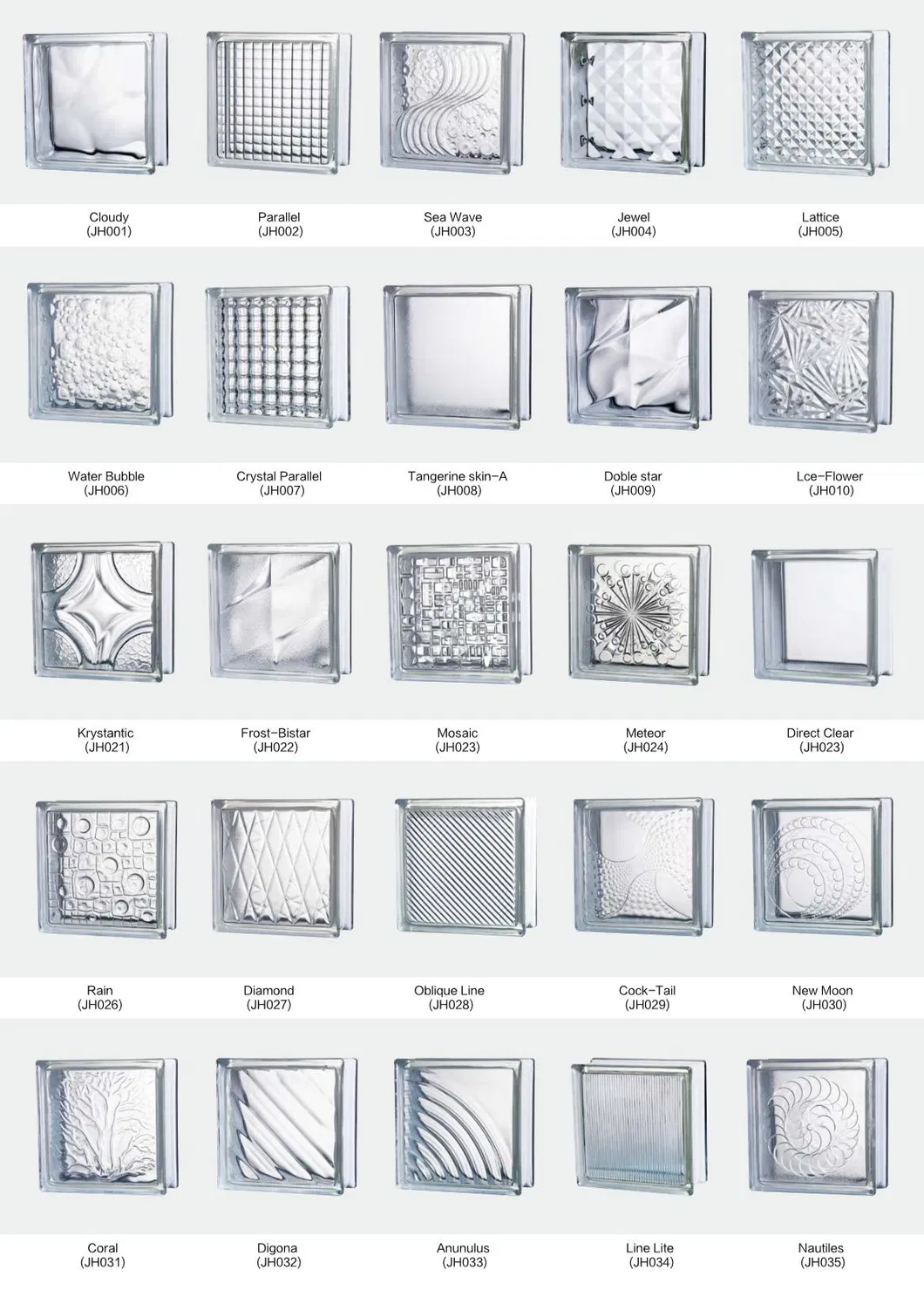 190X190X80mm Transparent Colored Glass Block