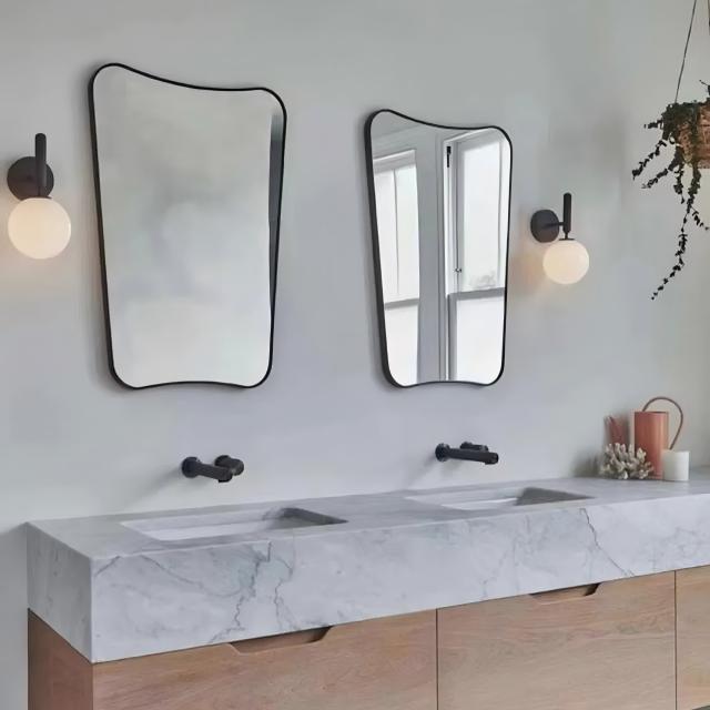 Octagon Aluminum Golden Framed Mirror