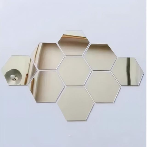 4mm 5mm 6mm Carving Geometric Shapes Bevelled Silver Float Sheet Mirror