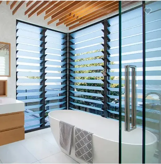 Aluminium Louver Window with Adjustable Glass Blades