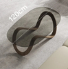 8mm 10mm Oval Shapes Grey and Brown Round Tempered Glass Table Top