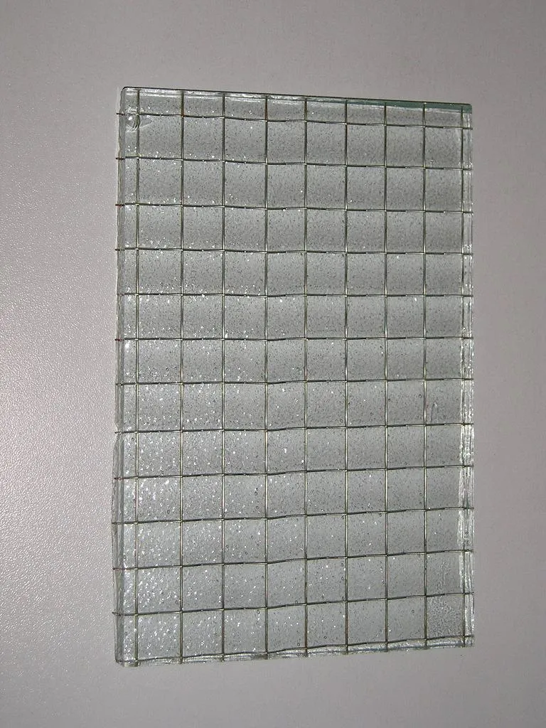 6.8mm Fireproof Polishsed Clear Wired Glass