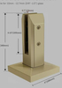 Brush Brass Pool Fencing Gold Color Adjutable Spigot for Balustrade Balcony Staircase
