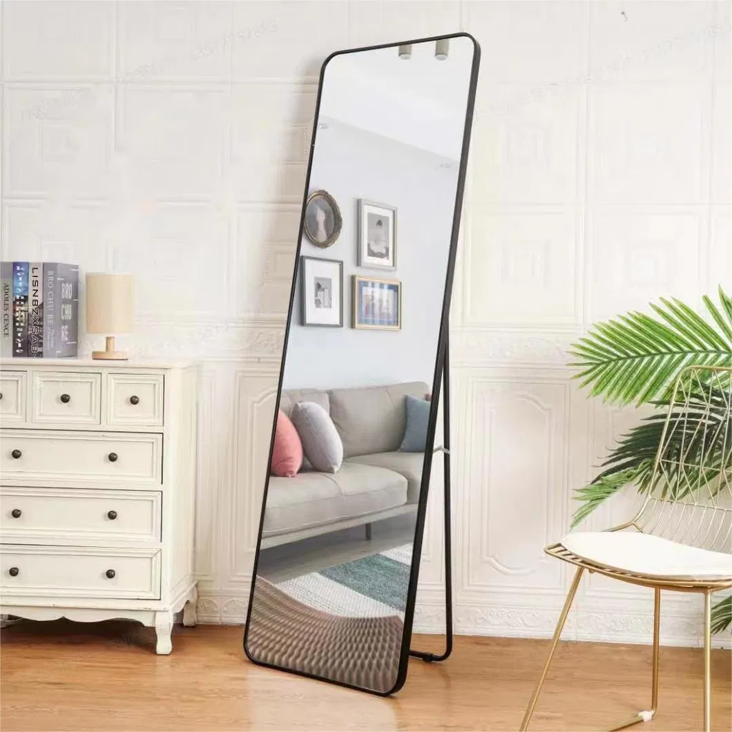 Black Gold Frame Full Length Standing Silver Mirror