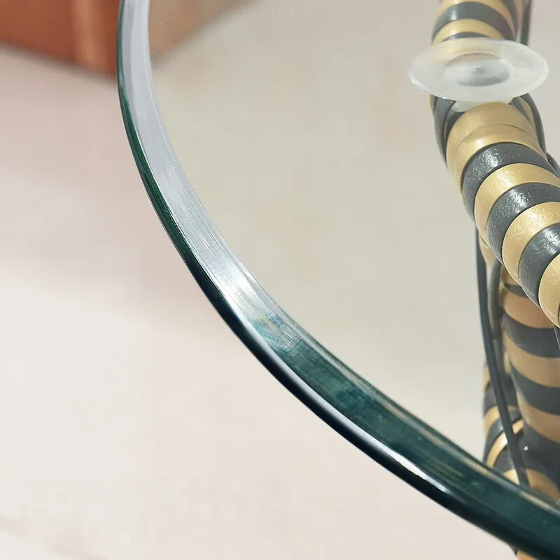 8mm 10mm Round Tempered Glass Table with Round Polished Edges
