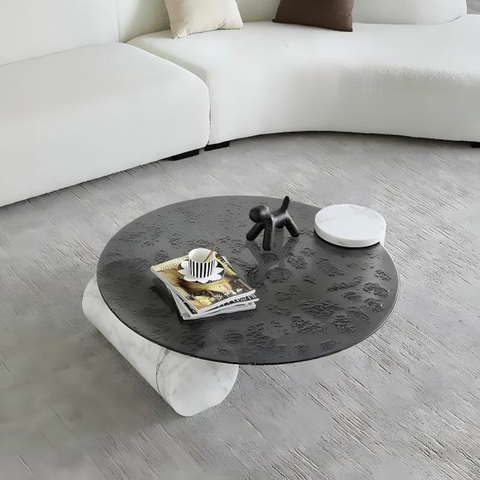 8mm 10mm Brown Grey Clear Round Tempered Glass Table with Steel Hardware