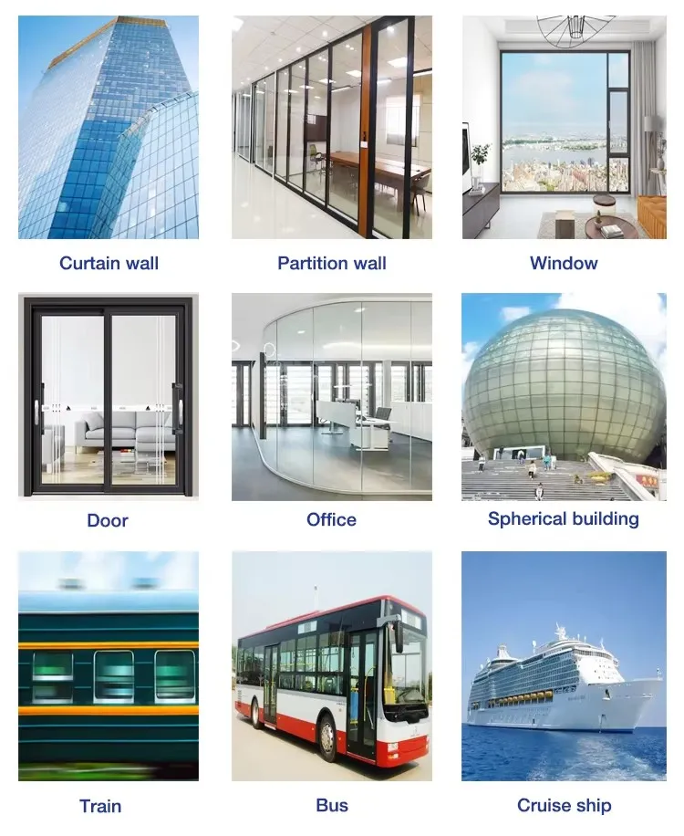 6+12A+6 Soundproof Insulated Hollow Double Glazing Units Curtain Wall Facade Igu Dug