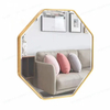 Octagon Aluminum Golden Framed Mirror