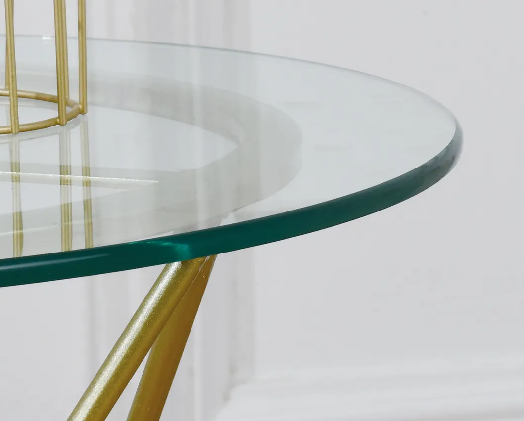 8mm 10mm 12mm Tempered Dining Glass Table Top with Pencil Round Edge