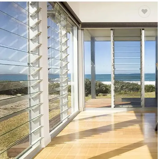 Aluminium Louver Window with Adjustable Glass Blades