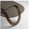 8mm 10mm Oval Shapes Grey and Brown Round Tempered Glass Table Top