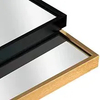 Square Rectangular Aluminium Black Golden Framed Bathroom Mirror
