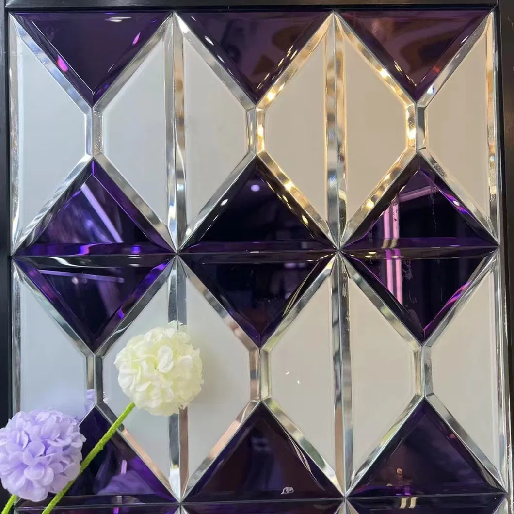 4mm 5mm Clear Bronwn Grey Blue TV Background Wall Beveled Mirror Decoration