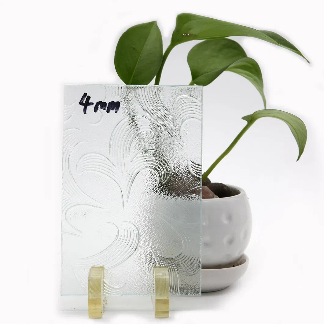 3mm-8mm Blue Clear Tinted Fluted Moru Corrugated Patterned Figured Textured Glass Sheet