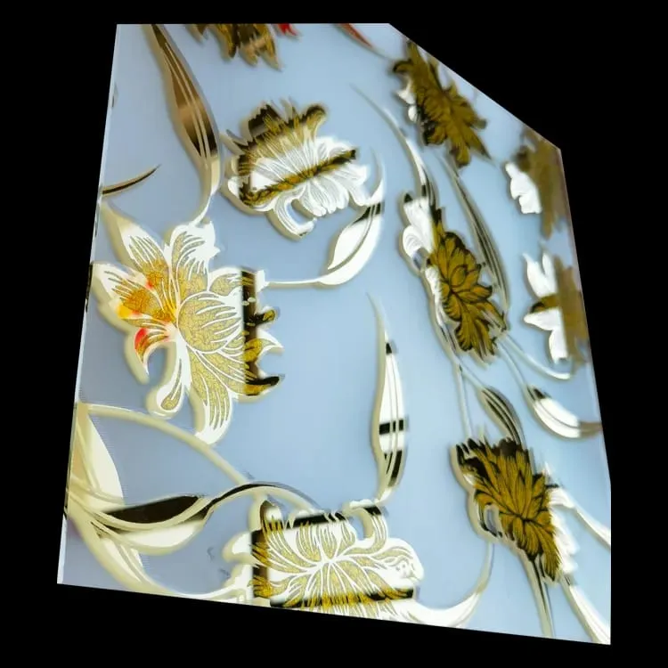 Ice Flower Decorative Frosted Building Float Glass with Titanium Coating and Pattern