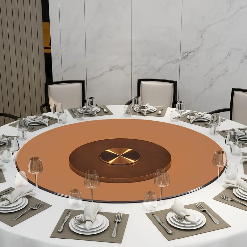 8mm 10mm Round Tempered Glass Table with Round Polished Edges