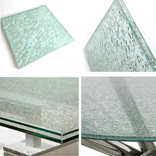 5mm+5mm+5mm 15mm Ice Cracked Laminated Glass