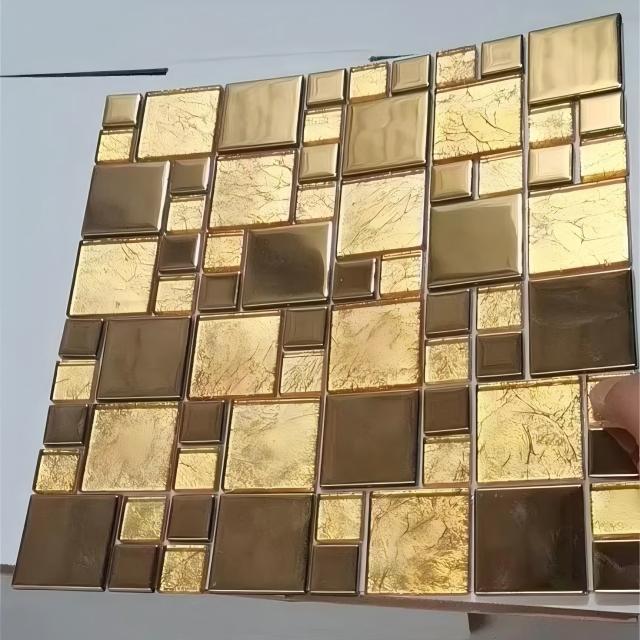 Background Decoration Glass Beveled Mirror Mosaic Tiles Mirror Wall