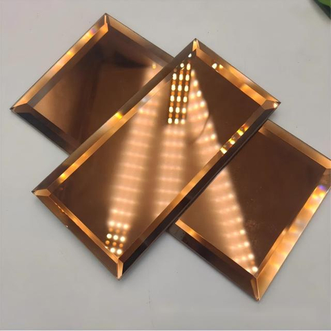 4mm 5mm 6mm Brown Beveled Mirror Tiles