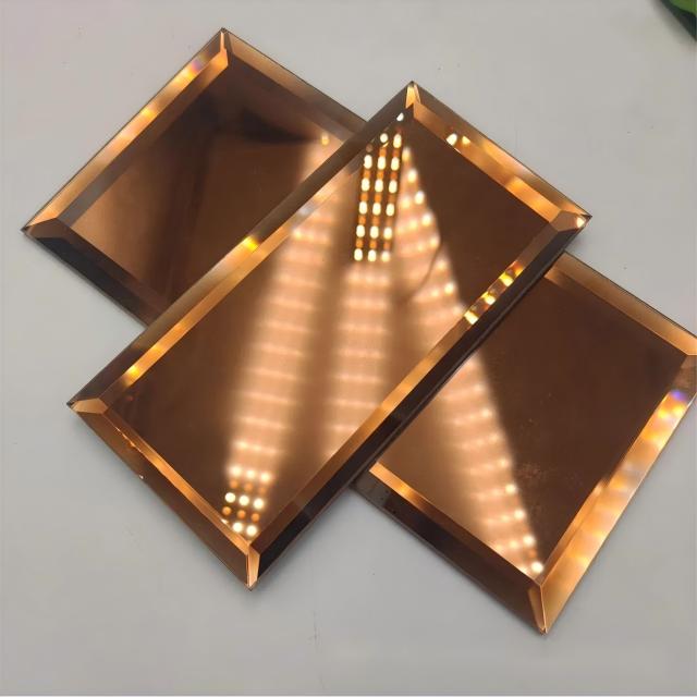 4mm 5mm 6mm Brown Beveled Mirror Tiles