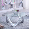 8mm 10mm Brown Grey Clear Round Tempered Glass Table with Steel Hardware