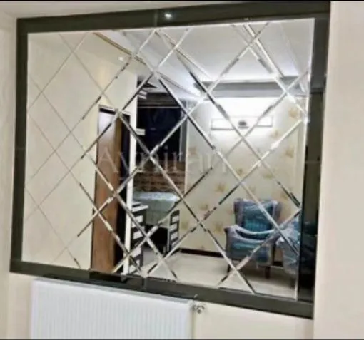 Background Decoration Glass Beveled Mirror Mosaic Tiles Mirror Wall