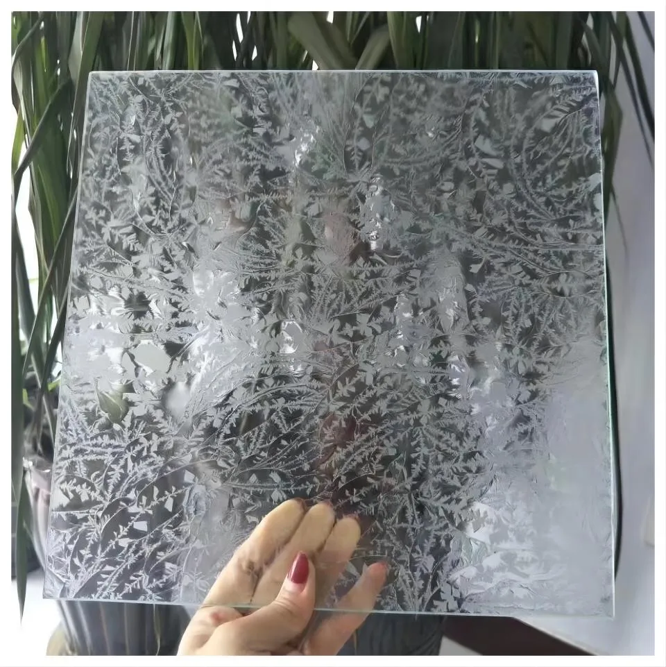 Ice Flower Decorative Frosted Building Float Glass with Titanium Coating and Pattern