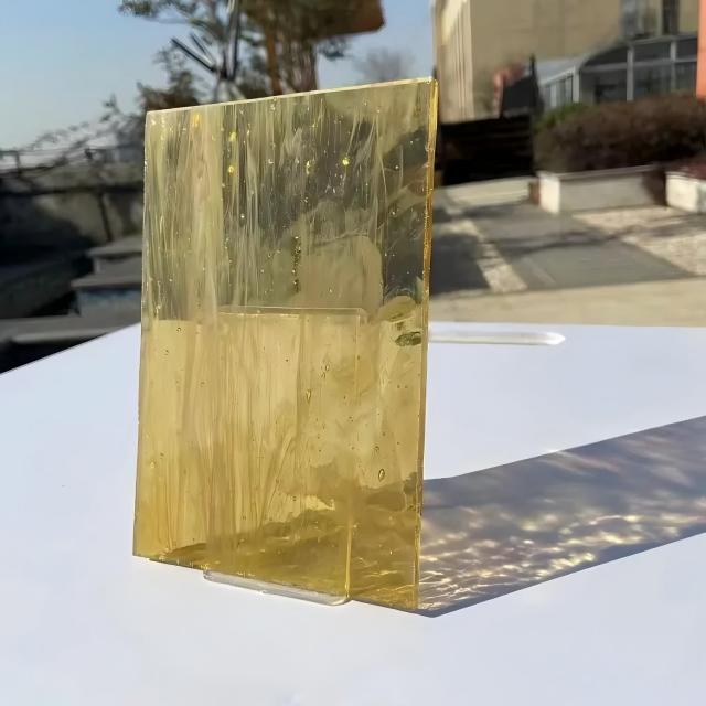 2mm 3mm Yellow Colored Tinted Stained Glass Sheet 782X960mm
