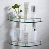 Wall Mounted One Tier Two Tier Glass Bathroom Corner Shelves Shower Room