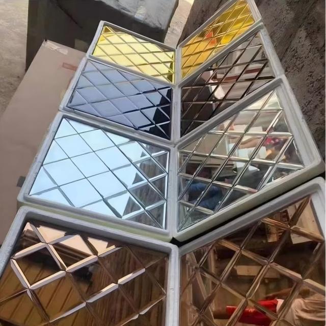 Mirror Wall Decorative Glass Mirror Tiles Elevator Background Glass