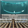 Custom 8mm Ultra Clear Curved Moru Fluted Tempered Glass