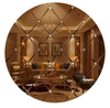 Wholesale 4mm-8mm Hexagon Golden Brown Mirror Beveled Edge Mosaic Mirror Wall Tiles