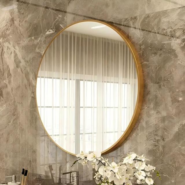 Black Golden White Aluminium Round Circle Oval Shaped Framed Mirror