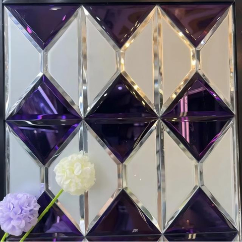 Factory Customized Carved Geometric Shapes Frame Bathroom Vanity Mirror Decoration Mirror