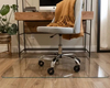 Office Grey Tempered Glass Chair Desk Mat for Carpets and Hardwood Floor