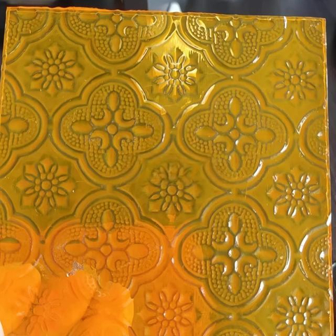 4mm-8mm Golden Yellow Red Green Blue Grey Brown Colors Painted Patterned Glass