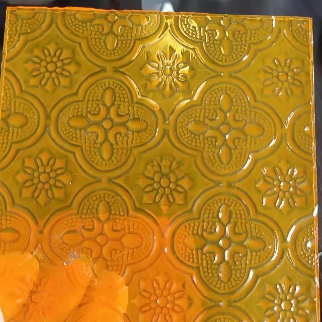 4mm-8mm Golden Yellow Red Green Blue Grey Brown Colors Painted Patterned Glass