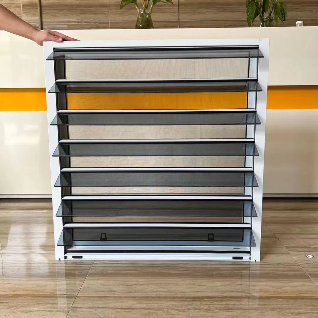 Aluminium Louver Window with Adjustable Glass Blades