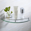 Stainless Steel Wall Mount Float Tempered Glass Bathroom Storage Shelf